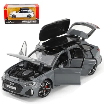 1:32 Audi RS6 Aukštos Modeliavimas Diecast Metalo Lydinio Modelio automobilių Garso, Šviesos, Traukti Atgal Kolekcija Vaikams Žaislas Dovanos F584