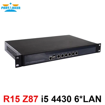 1U Firewall router aparatūra su 6 Gigabit 82574L LAN Intel Quad Core i5 4430 3.2 G Wayos PFSense ROS paramos 2G Ram 32G SSD
