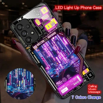 2023 Karšto Pardavimo Skambutį Flash Šviesos diodų (LED) Grūdintojo Stiklo Telefonas Padengti Samsung Galaxy S22 S23 S20 S21 FE Plus Ultra A54