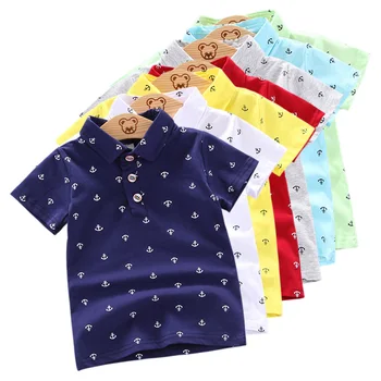 2023 Vasaros Kūdikių Berniukų Marškiniai trumpomis Rankovėmis Atvartas Drabužius Mergaitėms Medvilnės Kvėpuojantis Vaikai Viršūnes Outwear 12M-5Y