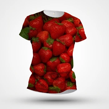 2023 Vasaros Nauja, vyriški T-shirt Cross Country Karšto Pardavimo 3D Skaitmeninis Spausdinimas Braškių Trumpas Rankovės Atsitiktinis Viršų Apvalios Kaklo