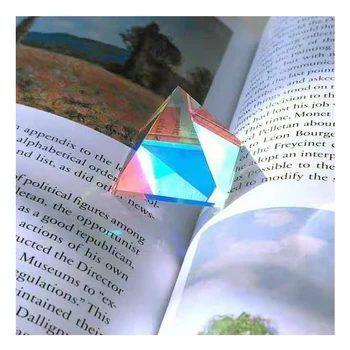 20x20x20mm K9 Optinio Stiklo Dichroic Prizmės, Piramidės Darbastalio Apdaila Amatų Spalvinga Šviesos Fotografiją