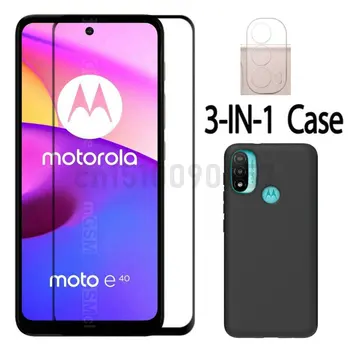 3-in-1 Atveju Fotoaparatas Grūdintas Stiklas Ant Motorola Moto E40 E30 E20 Screen Protector, Stiklo Motorola Moto E40 2.5 D Stiklas