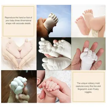 3D Gipso Liejimo Klonas Milteliai Vaikams Handprints Pėdsakus Kūdikis, Ranka, Koja Išsaugoti Modeliavimo Molio Mini Rinkinys 