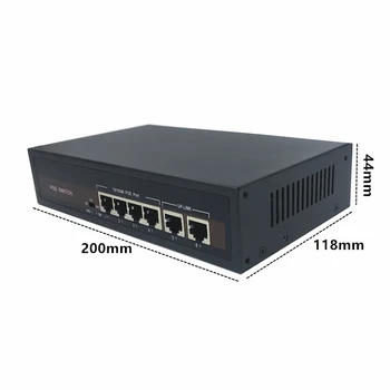 48V Ethernet POE switch su 5 10/100Mbps Uosto IEEE 802.3 af/šiuo Tinka IP kameros/Wireless AP/VAIZDO kamerų sistema