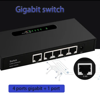 5 port RJ45 Hub Interneto Splitter 2.5 G gigabit switch tinklo Žaidimas pereiti 1000Mbps Visiškai Automatinis Žaidimas Krovimo Adapteriu, Plug and Play