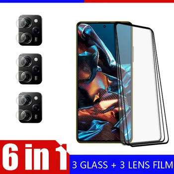 6-In-1 Grūdintas Stiklas Xiaomi Poco X5 Pro 5G Screen Protector Sunku Apsaugos + Minkštas vaizdo Kameros Objektyvas Filmai Poco X 5 Stiklas