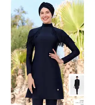 Adasea 4105 Juoda Kutas Išsamios Visu Dydžiu Dizaino Lycrali Hijab Maudymosi Kostiumėliai 2022