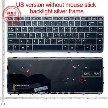 Anglų Nešiojamojo kompiuterio Klaviatūra HP EliteBook 840 G1 850 G1 ZBook 14 HP 840 G2 MUS