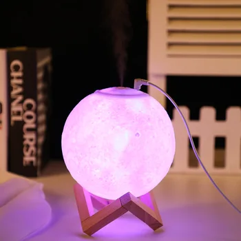 Aromaterapija Drėkintuvas Difuzorius 3D LED Mėnulio Šviesos Naktį Šviesos USB Įkrovimo Oro Drėkintuvas