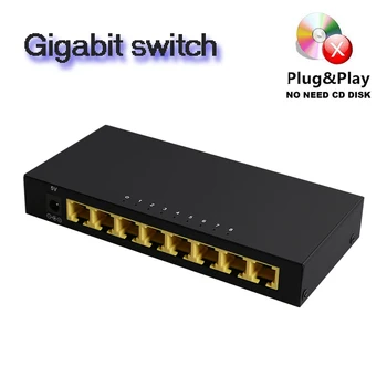 Aukštos kokybės Gigabit ethernet Switch Parama auto flip funkcija 100/1000Mbps RJ45 Hub Splitter Ethernet Tinklo Smart Switch