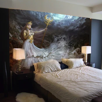 beibehang papel de parede para quarto foną miegamajame animacinių filmų personažus deivė Atėnė Tapetai, freskos Papel de parede
