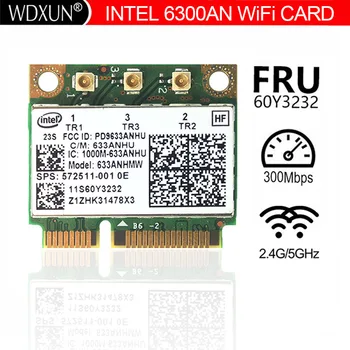 Belaidžio Wifi 60y3233 Intel 6300agn Mini Pci-e Card Pcie Ultimate-n 802.11 a/g/n 2.4 g 5.0 Ghz forT410 T420 T430 X220 Y460