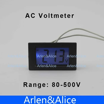 D85 LCD ekranas voltmetras voltmeter asortimentą, AC 80-500V Skydelis Stebėti mėlynas apšvietimas
