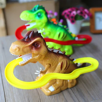 Elektriniai Takeliai Aukštėjimas Laiptų Dinozaurų Žaislai Žėrintis Dinozaurai su Garso Gyvūnų Modelį, Vaikai, Vaikų, Interaktyvios dinozauras