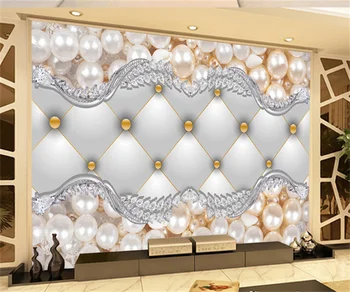 Europos stiliaus Amerikos perlų ir deimantų kambarį foną užsakymą 3D savavališkai dydis tapetai, freskos ežero freskos