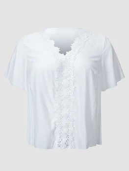 Finjani Y2k Moterims Palaidinės Plius Dydis snieguolė Elegantiškas Ponios T-Shirt su Nėriniais Papuoštas 2022 Mados Viršų