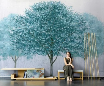Individualų freskos Šiaurės abstrakčiai miško kambarį, TV foną, sofa-besiūliai tapetai papel de parede