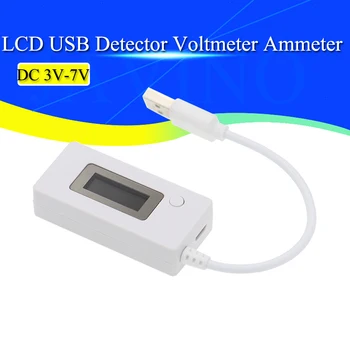 LCD USB Detektorius Voltmeter Ammeter Mobiliojo Galia Įkroviklio Talpa Testeris, Matuoklis Įtampa Srovės Įkrovimo Stebėti 3V-7V DC-3-7V