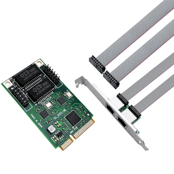 Mini PCIE 2-Port RJ45 Tinklo plokštė Tinklo plokštė Internetas Lan Adapteris Gigabit Ethernet 10/100/1000Mbps Nešiojamas