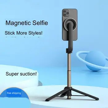 Mobiliojo telefono selfie klijuoti magnetinė gyventi stovėti Bluetooth kamera, trikojis mini fotografavimo teleskopinio strypo magija prietaisas