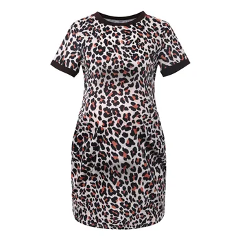 Motinystės suknelė mados leopard print pocket trumpas rankovės motinystės suknelė Nėštumo Elegantiškas Plonas Suknelė