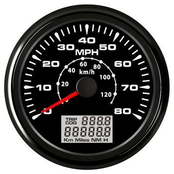 Nemokamas Pristatymas 0-80MPH GPS Spidometrai 85mm 0-120km/H Odometers Auto Gabaritai su Antena Automobilių Motociklas Kateris Jachta RV Laivas