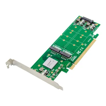 PCIE x16 M. 2 NVMe SSD Adapteris Plėtros Kortelę ar Profesinės Plug and Play Palaikymas M. 2 M raktą ir B + M raktas chip Asmedia ASM2824