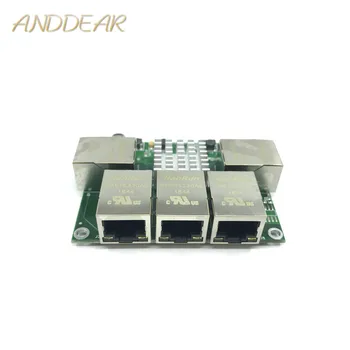 Pramoninės klasės mini micro mažos galios 3/4/5 port 10/100/1000Mbps RJ45 Gigabit ethernet tinklo jungiklio, modulis, 