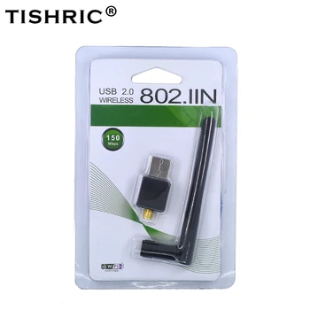 TISHRIC Mini USB WIFI Adapteris 150Mbps 802.11 n/g/b Antena, 