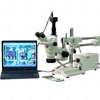 Trinokulinis Bumas Stovėti Stereo, Zoom Mikroskopu--AmScope Prekių 2X-225X Trinokulinis Bumas Stovėti Stereo, Zoom Mikroskopas + 8MP Kamera
