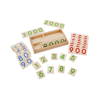 Vaikų Mediniai Montessori Numeriai 1-9000 Ankstyvojo Lavinimo Žaislai, Skaitmeninę Kortelę Kūdikių Ugdymo Mokymo priemonių