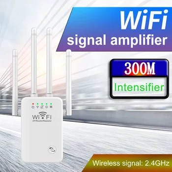 WiFi Signalo Stiprintuvas 2,4 GHz Belaidžio Interneto Kartotuvas 300Mbps Paprasta Sąranka 4 Antenos Ilgo Nuotolio Namų su Ethernet
