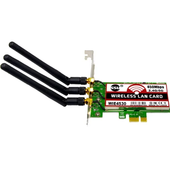 Wireless Wifi LAN 450Mbps Tinklo PCI-Express Adapter Kortele, 802.11 B/G/N 3 Antena