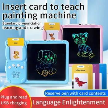 Žaislai LCD Raštu Tabletė Piešimo Lenta Kalbėti Flash Kortelės anglų kalbos Mokymosi Mašina Lopšelio Montessori Jutimo Vaikams Dovanos